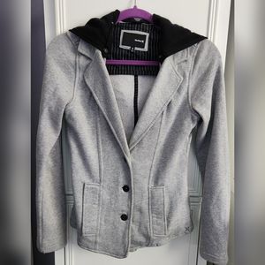 Hurley Gray and Black Hooded Cotton Jacket Size S